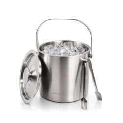 Secchiello per ghiaccio in acciaio inox 2 L a doppia parete con pinze | Gastrokitchen