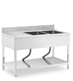 Tavolo lavello con lavabo 140 x 70 x 97 cm | Royal Catering