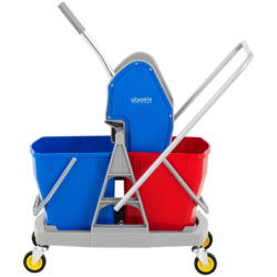 Carrello per pulizia con strizzatore - 2 secchi - 36 L | UNICLEAN 11