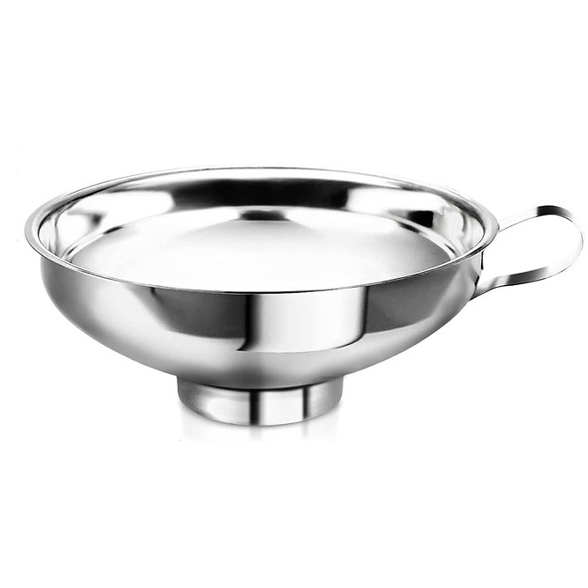 Imbuto in acciaio inox con collo basso e manico - misura L | Gastrokitchen