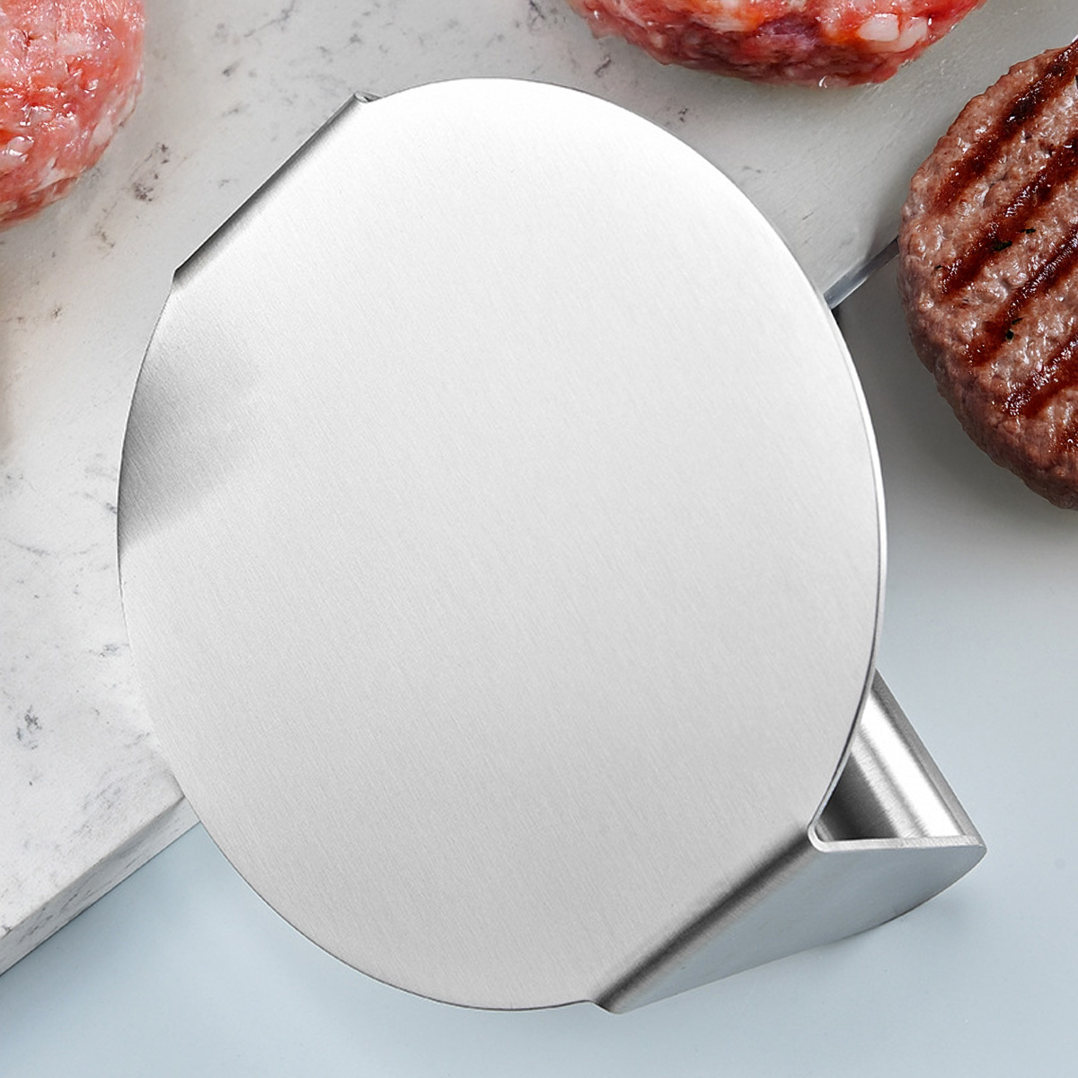 Pressa in acciaio inox per hamburger, impasti o griglia - Ø 14 cm | Gastrokitchen