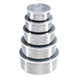 Set 5 ciotole con coperchio - acciaio inox | Gastrokitchen