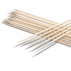 Spiedini quadrati in bambù da 35 cm con punta - 100 pz | Gastrokitchen