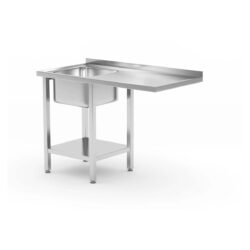 Tavolo lavello con ripiano - a sinistra - 120 x 70 cm | Hendi 237519