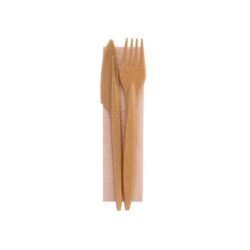 Set di posate (WPC) 18,5 cm - coltello e forchetta | confezione da 250 pz