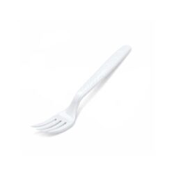 Forchetta monouso (PP) riutilizzabile - 18,5 cm - bianca | 100 pz