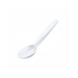 Cucchiaio monouso (PP) riutilizzabile - 18,5 cm - bianco | 100 pz