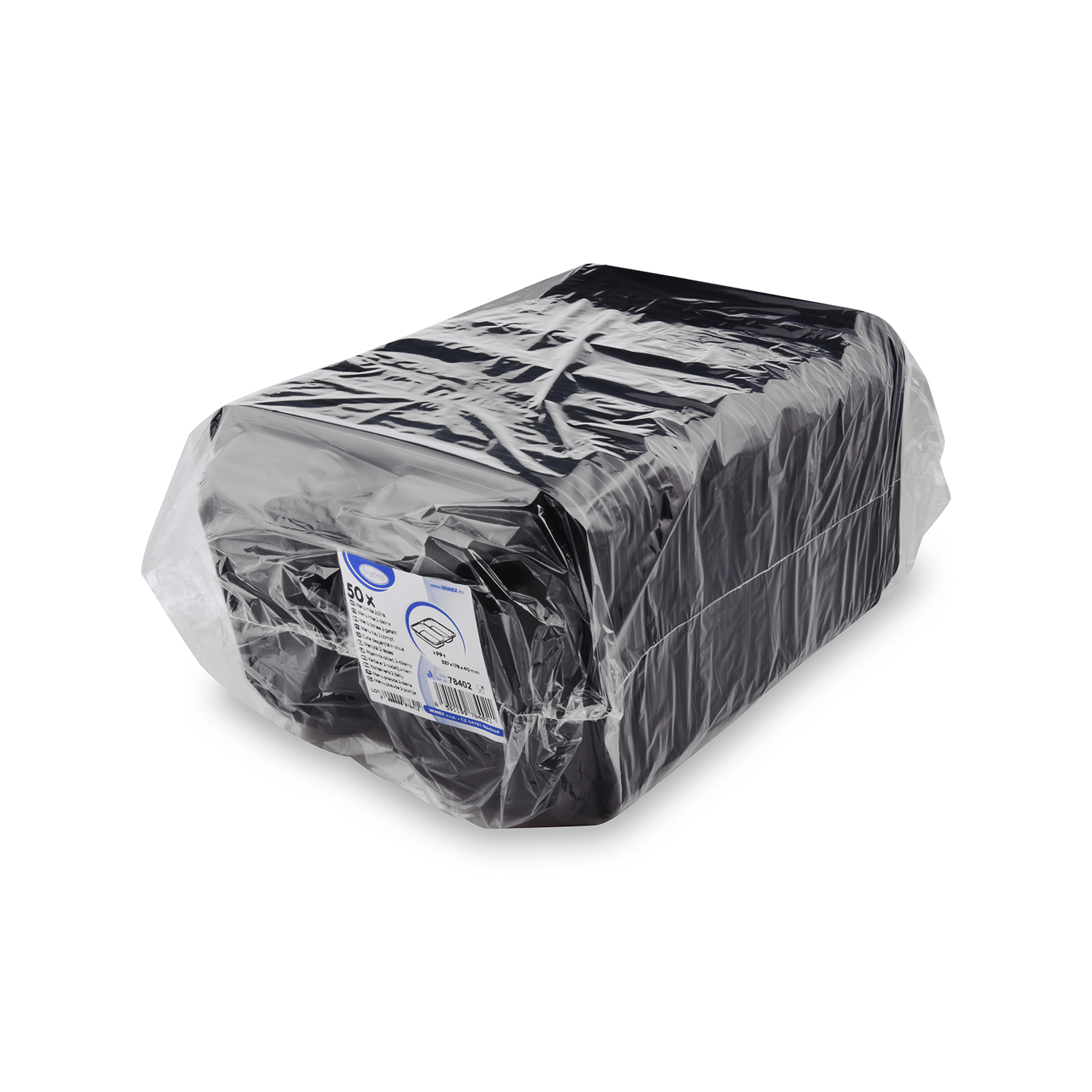 Contenitore menu termosaldabile - 2 scomparti - 50 pz - 227x178x50 mm