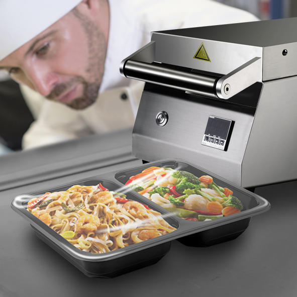 Contenitore menu termosaldabile - 2 scomparti - 50 pz - 227x178x40 mm