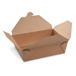 Scatola per alimenti (PAP/PE) - kraft antiunto `L` - 195x138x88 mm | 50 pz