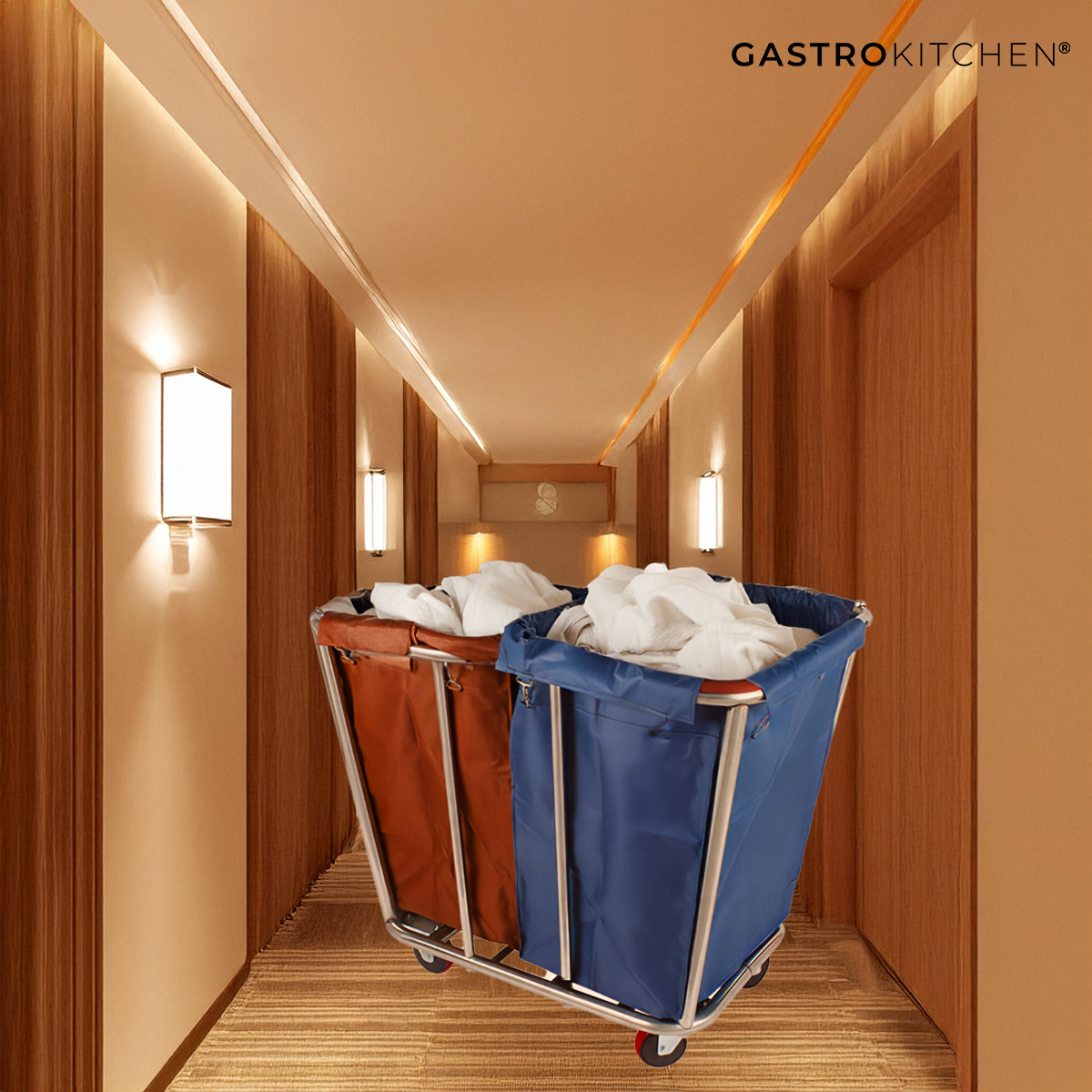 Carrello portabiancheria per hotel - diviso | Gastrokitchen