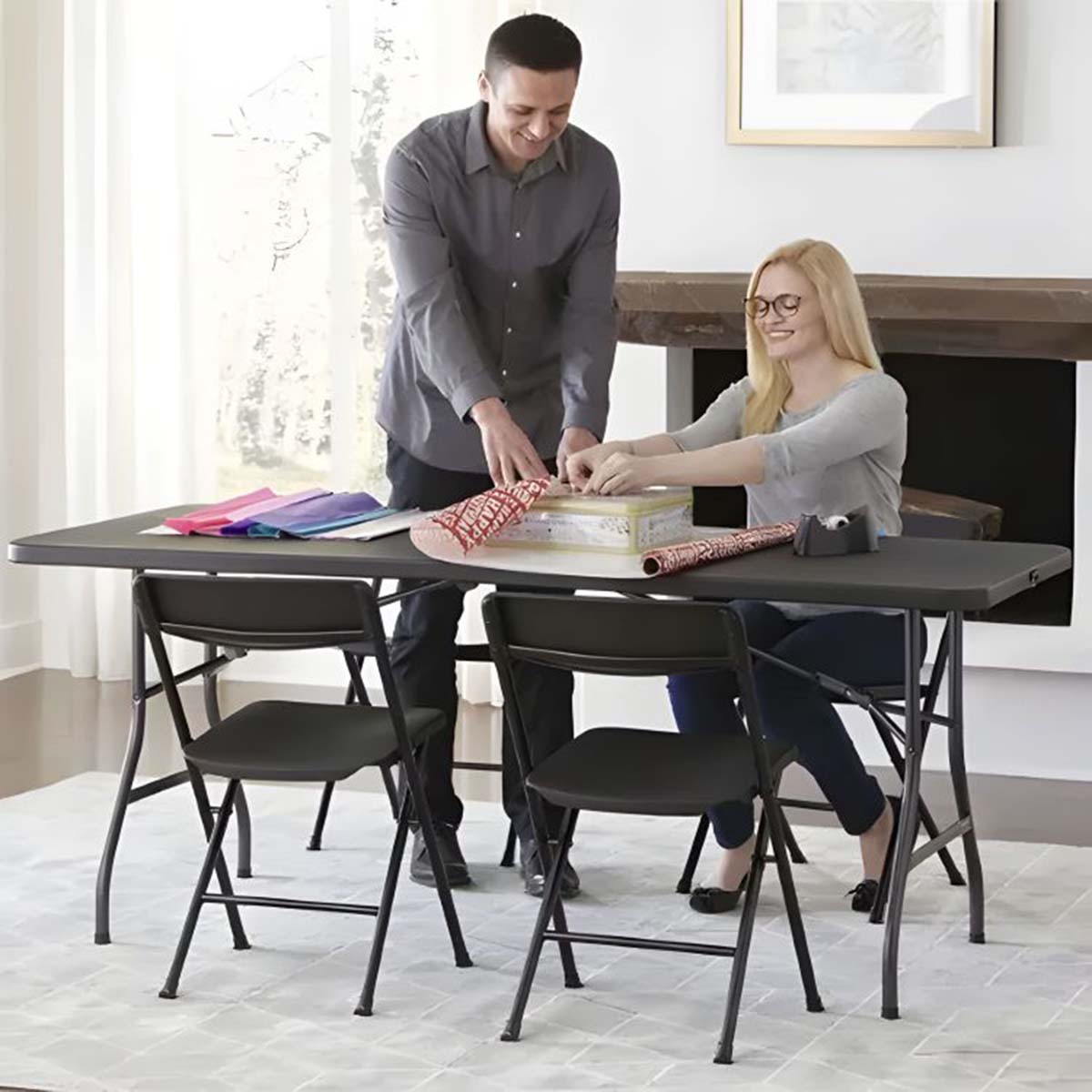 Tavolo da buffet pieghevole - 180 cm | nero