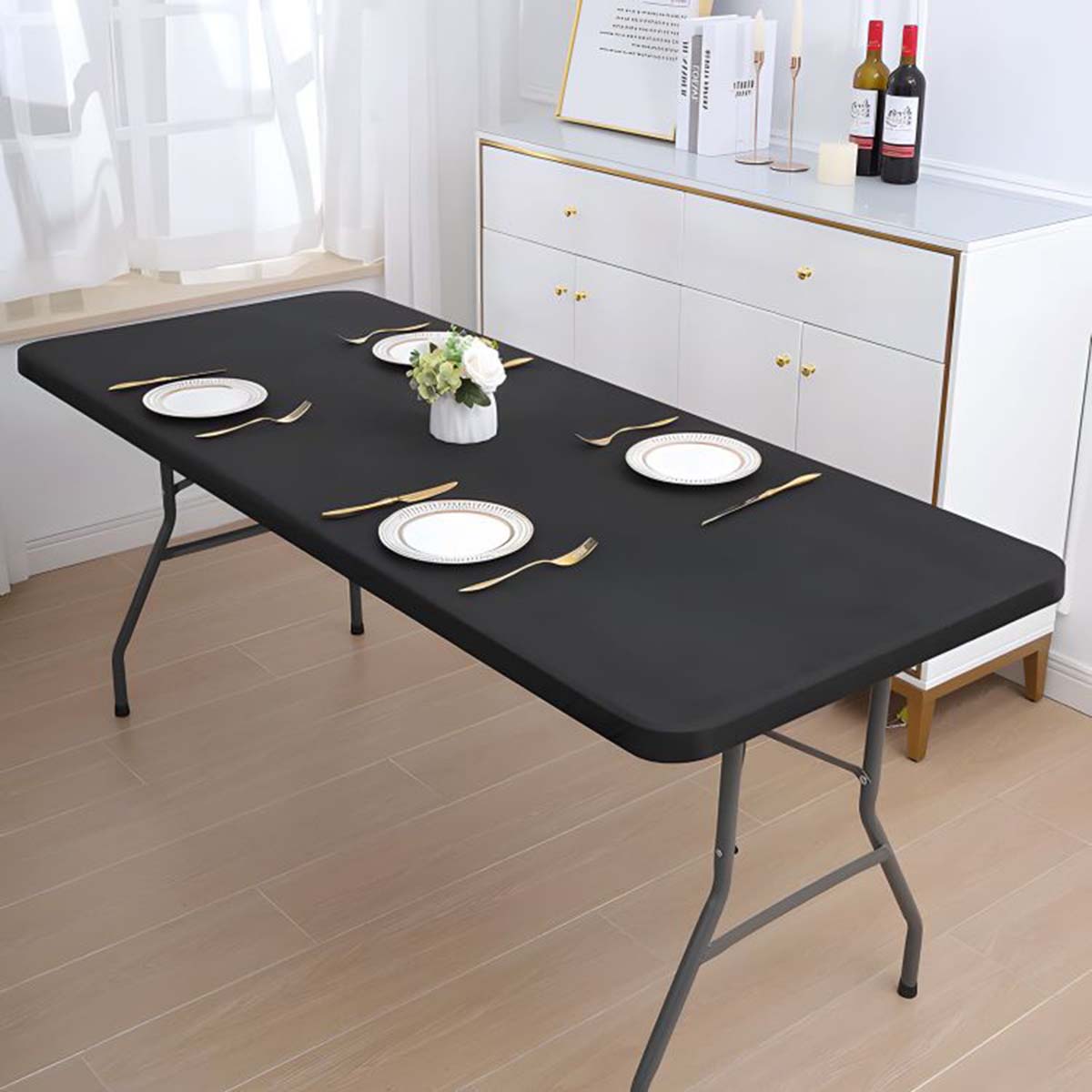 Tavolo da buffet pieghevole - 180 cm | nero