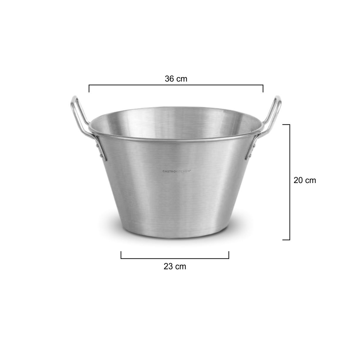 Ciotola conica con manici - 13 L - acciaio inox | Gastrokitchen