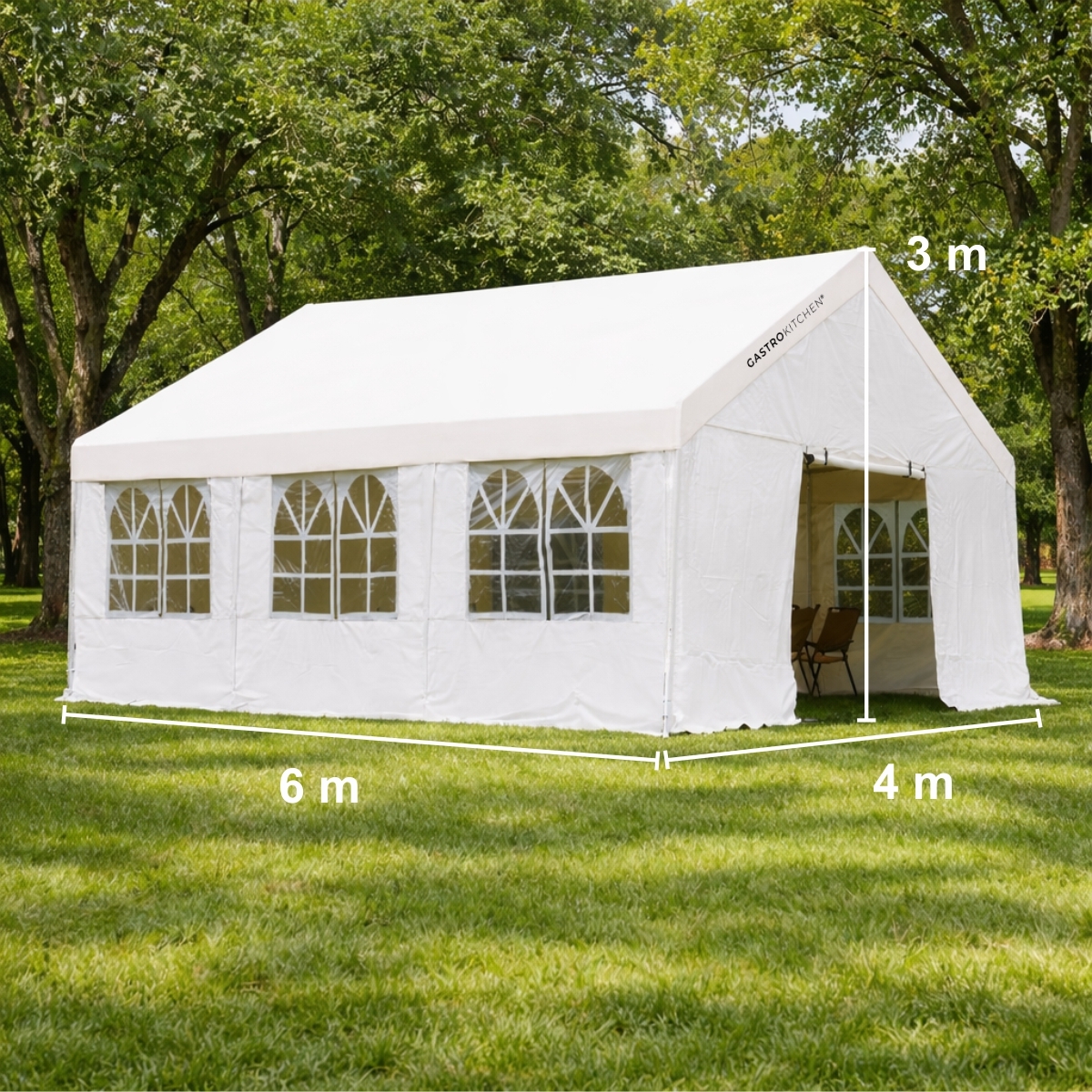 Tendone per feste - catering - 4x6 m - tessuto spesso | Gastrokitchen