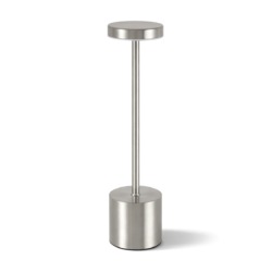 Lampada da tavolo LED USB - ricaricabile - 3 tonalità di bianco - argentata | Gastrokitchen