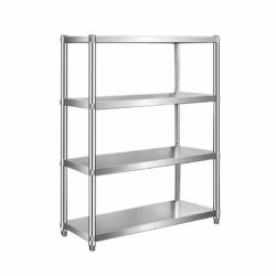 Scaffale in acciaio inox 120 x 50 x 155 cm - a quattro ripiani | Gastrokitchen