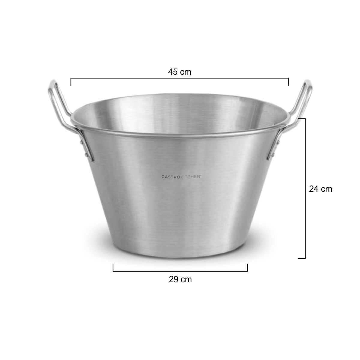 Ciotola conica con manici - 26 L - acciaio inox | Gastrokitchen