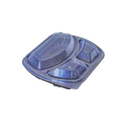 Vaschetta menu con coperchio - a 3 scomparti - 205 x 240 x 50 mm [200 pz]