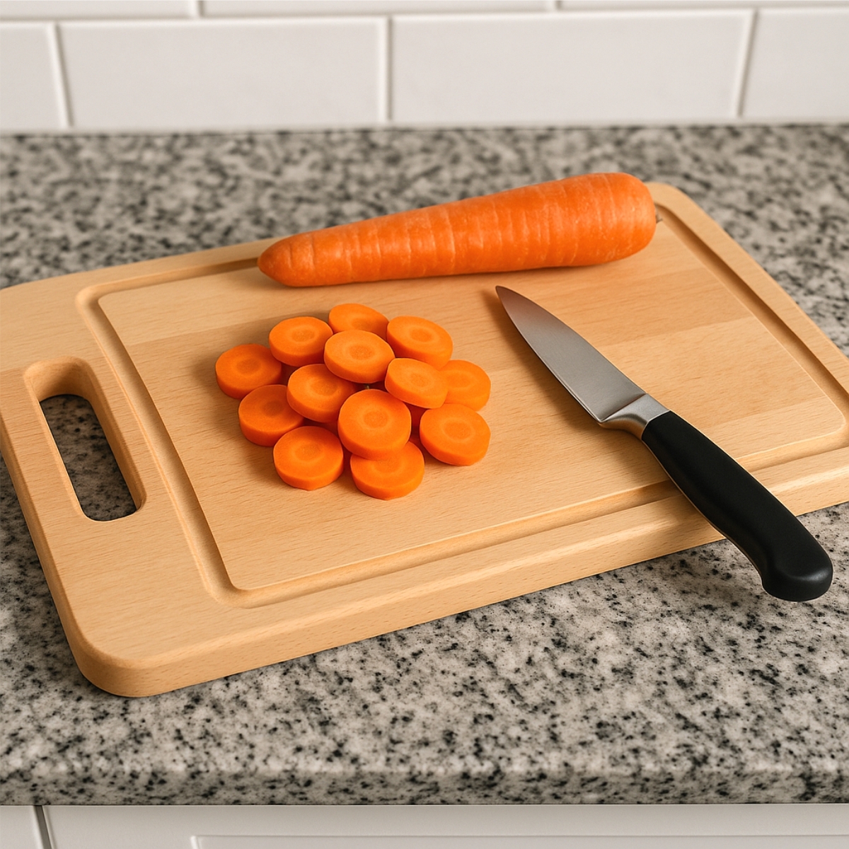 Tagliere - 35 × 20 × 2 cm - con scanalatura e impugnatura | Gastrokitchen