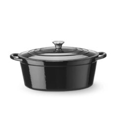 Casseruola in ghisa smaltata - 6,88 L - nera | Hendi 626863
