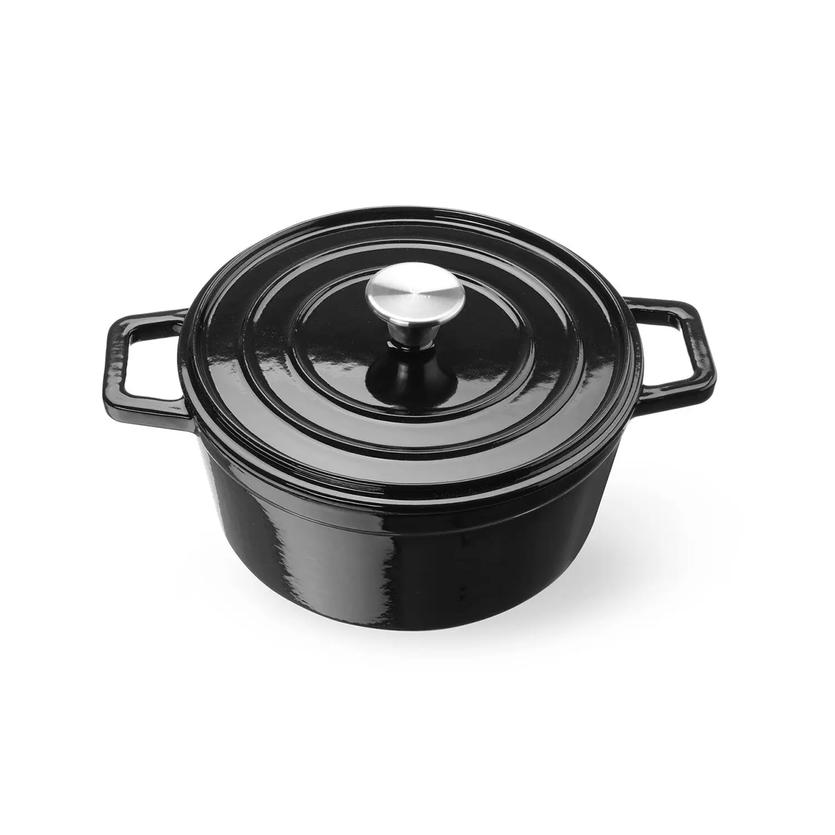 Casseruola in ghisa smaltata - 3,7 L - nera | Hendi 626870