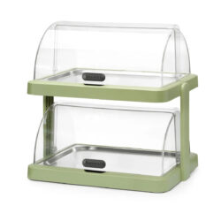 Vetrina doppia con coperchio a rullo - 480x355 mm - verde - UNIQ | Hendi 871973