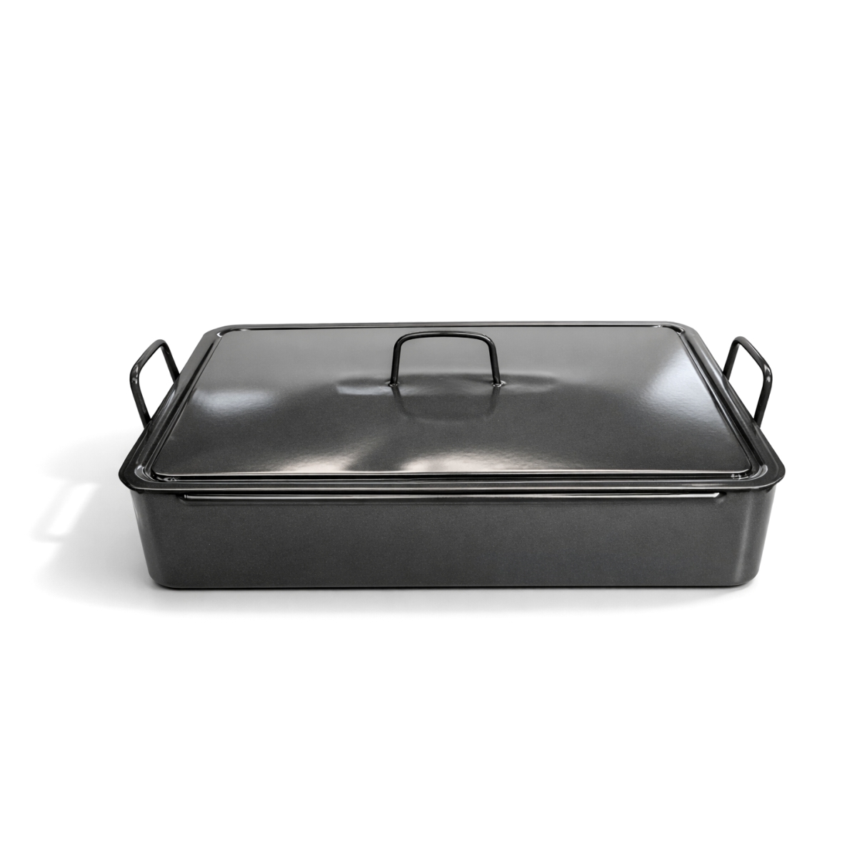 Pirofila smaltata con coperchio - 60x40x12 cm