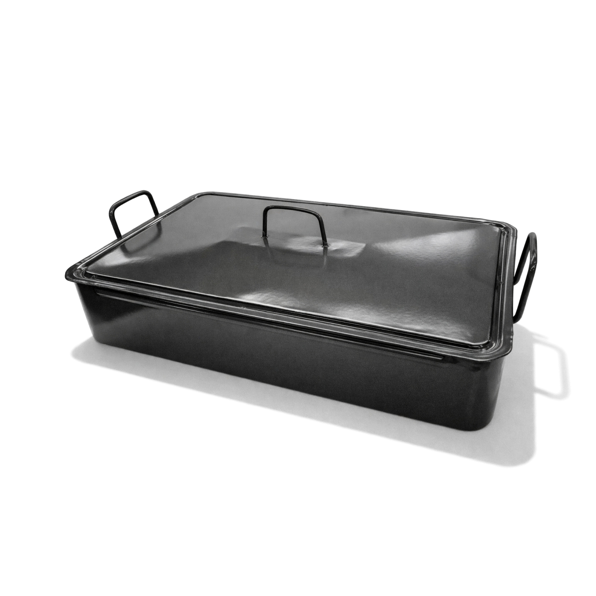Pirofila smaltata con coperchio - 60x40x12 cm