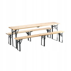 Set da giardino pieghevole Garden Line - 220 cm - tavolo + 2 panche