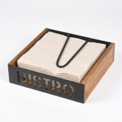 Portatovaglioli in legno Bistro - 18x18x5 cm