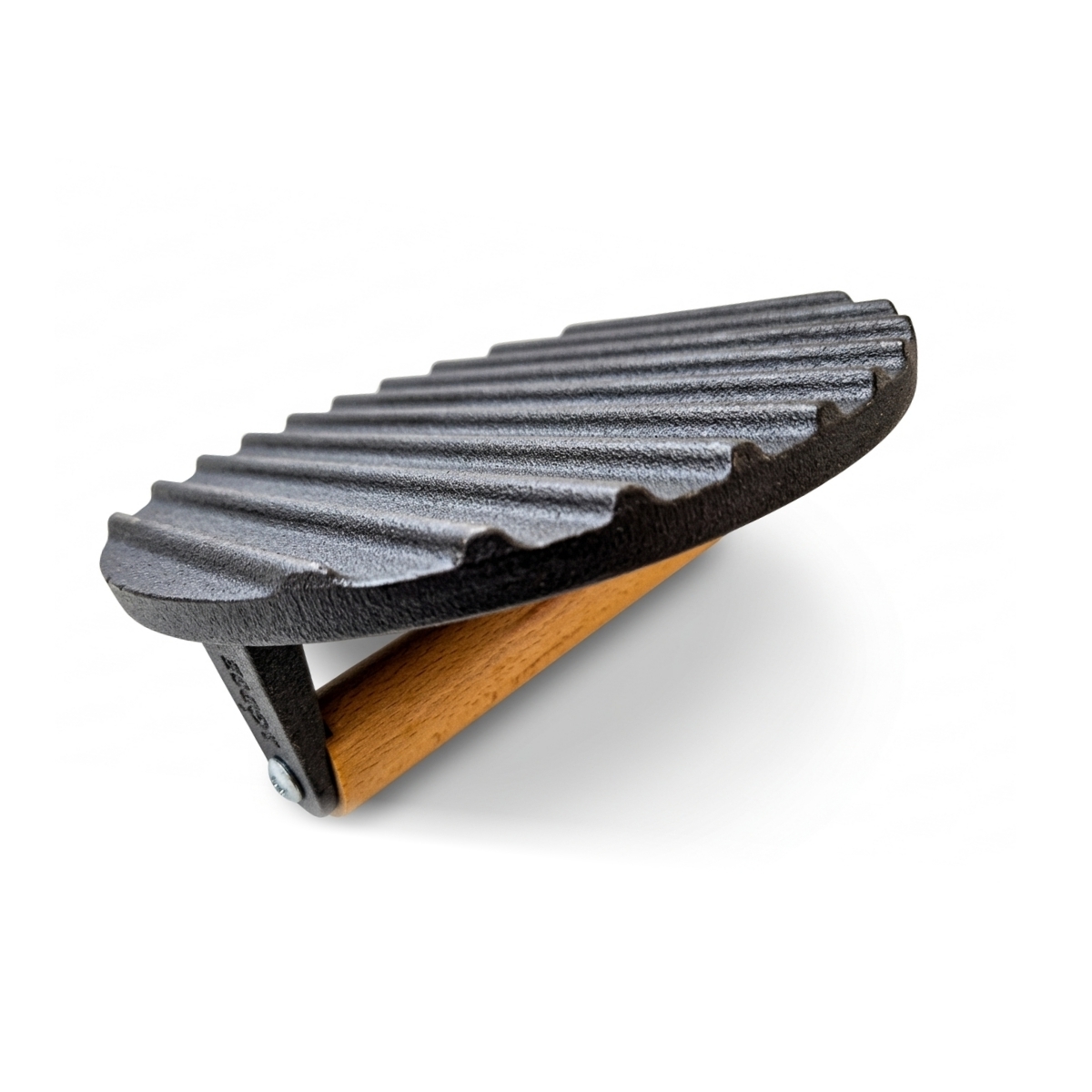 Pressa per hamburger in ghisa con manico in legno - Ø 14 cm | Gastrokitchen