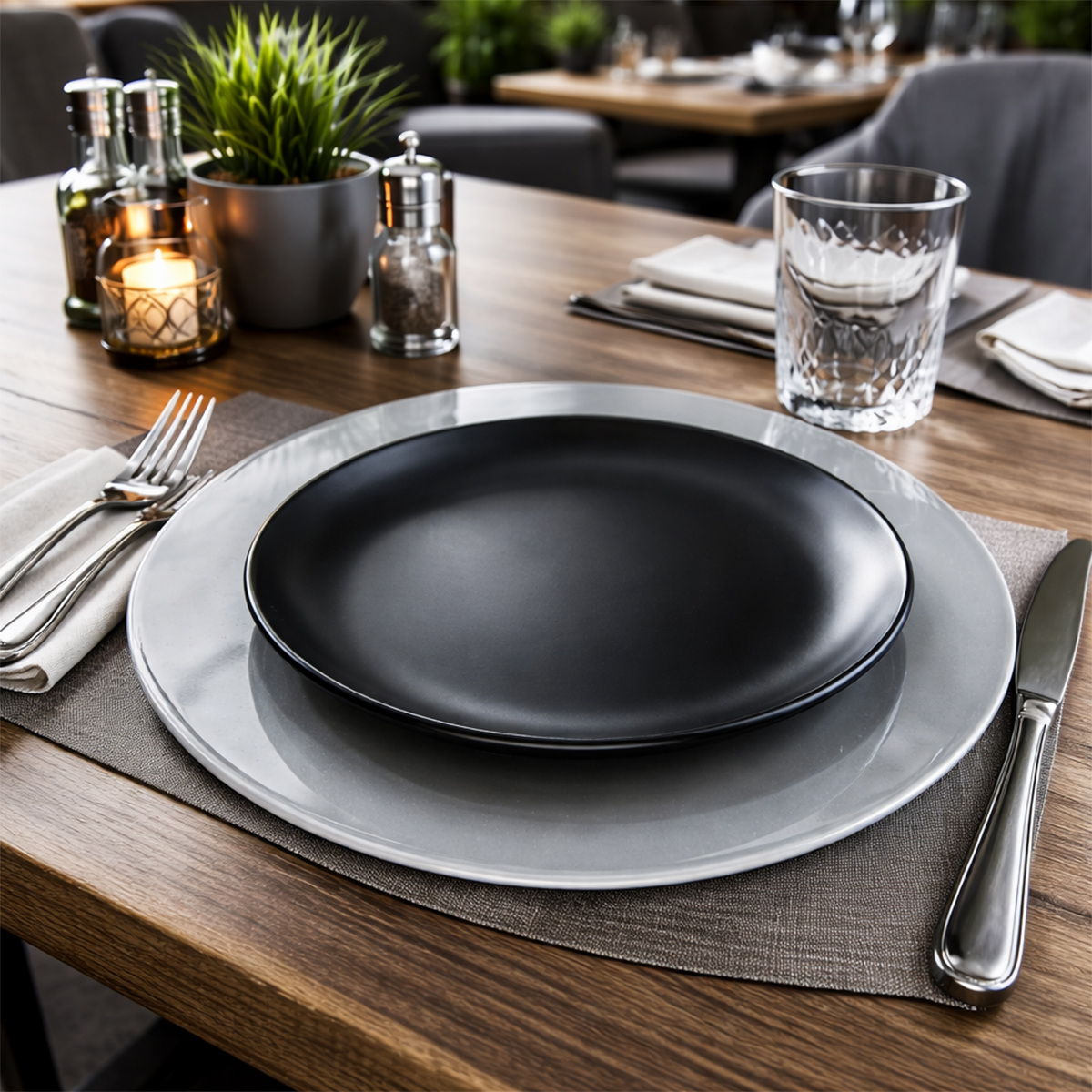 Set 6 sottopiatti - 33 cm - argentati