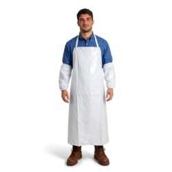 Grembiule protettivo in PVC con maniche - 120x80 cm - bianco | Gastrokitchen
