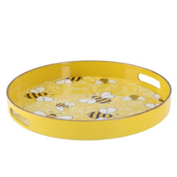 Vassoio da servizio con manici - 33x33x4,2 cm - per bambini, giallo