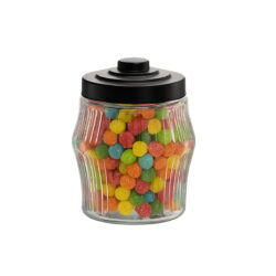 Barattolo in vetro scanalato con coperchio - 2 L