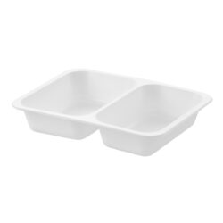 Vaschetta menu termosaldabile - 2 scomparti - 50 pz - 227x178x40 mm - bianca