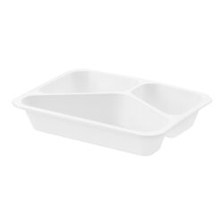 Vaschetta menu termosaldabile - 3 scomparti - 50 pz - 227x178x50 mm - bianca