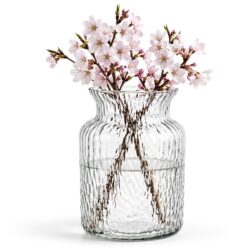 Vaso in vetro per fiori scanalato Ø 19 × 25 cm | Gastrokitchen