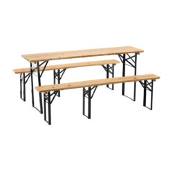 Set da birra da giardino pieghevole - 177 cm - tavolo + 2 panche
