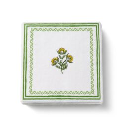 Tovagliolo (PAP FSC Mix) a 3 strati bianco-verde con motivo floreale 33×33 cm [20 pz]