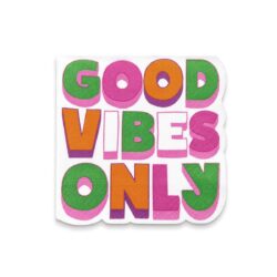 Tovagliolo (PAP FSC Mix) a 3 strati Good Vibes Only - verde-rosa - 33×33 cm [12 pz]