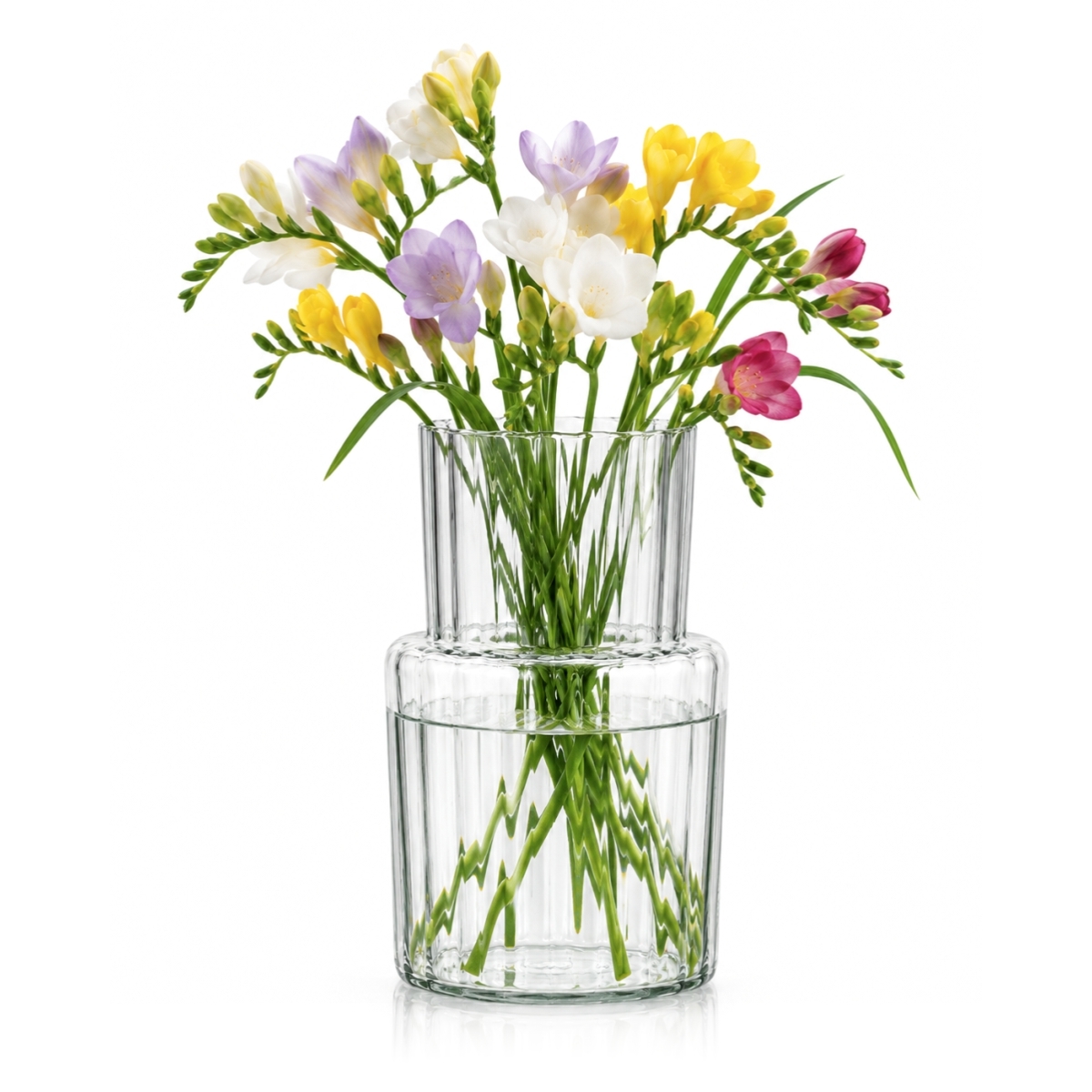 Vaso in vetro scanalato - Ø 15 x 25 cm | Gastrokitchen