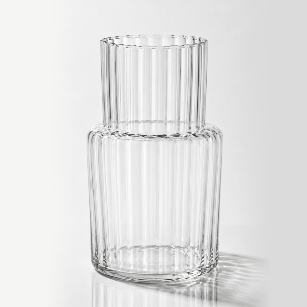 Vaso in vetro scanalato - Ø 15 x 25 cm | Gastrokitchen