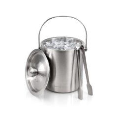 Secchiello per ghiaccio in acciaio inox 1,6 L a doppia parete con pinze | Gastrokitchen