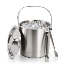 Secchiello per il ghiaccio in acciaio inox 3 L a doppia parete con pinze | Gastrokitchen