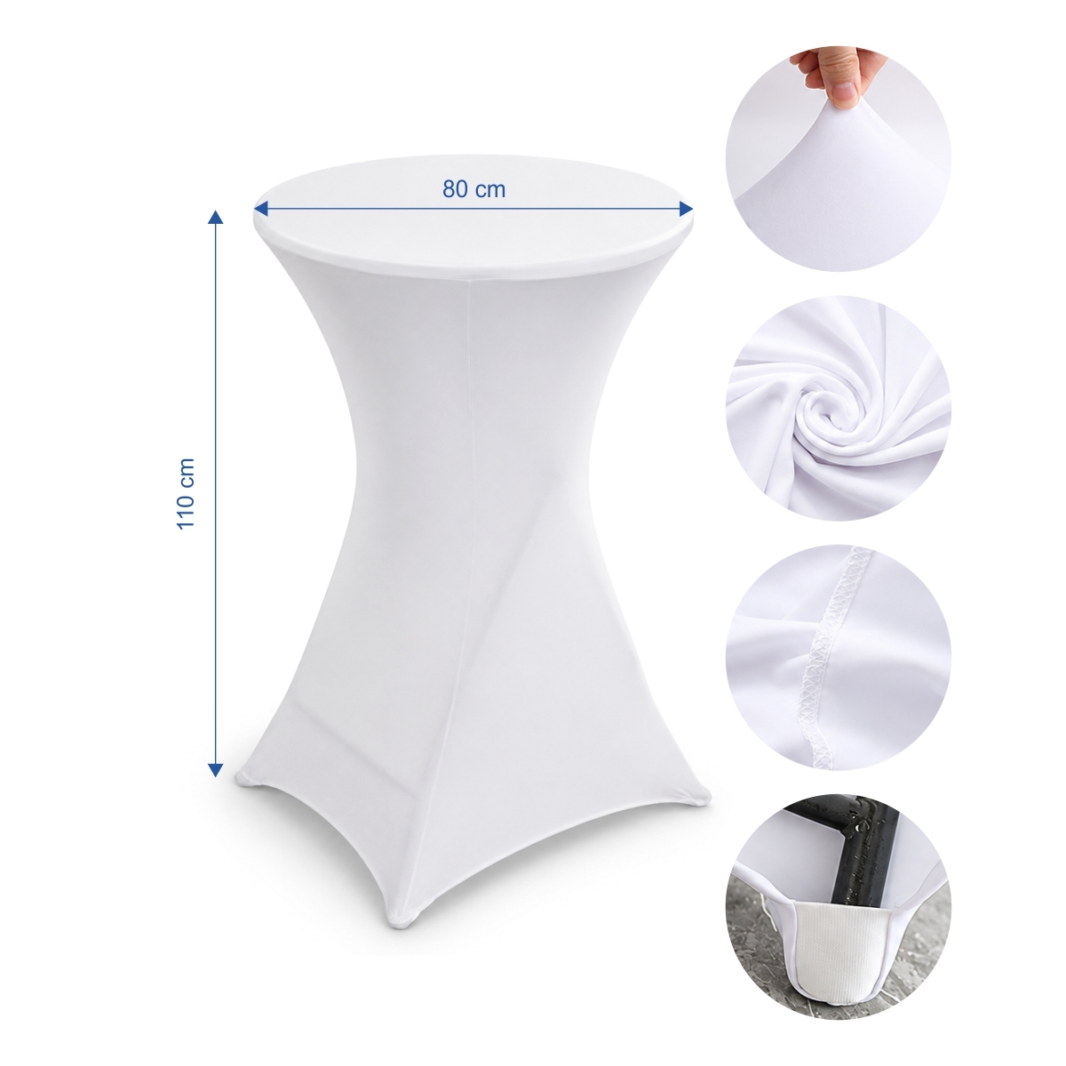 Copritavolo da bar - Ø 80 cm - bianco | Gastrokitchen
