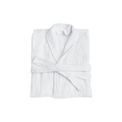 Accappatoio da hotel in waffle con colletto - taglia L - 275 g/m² - bianco
