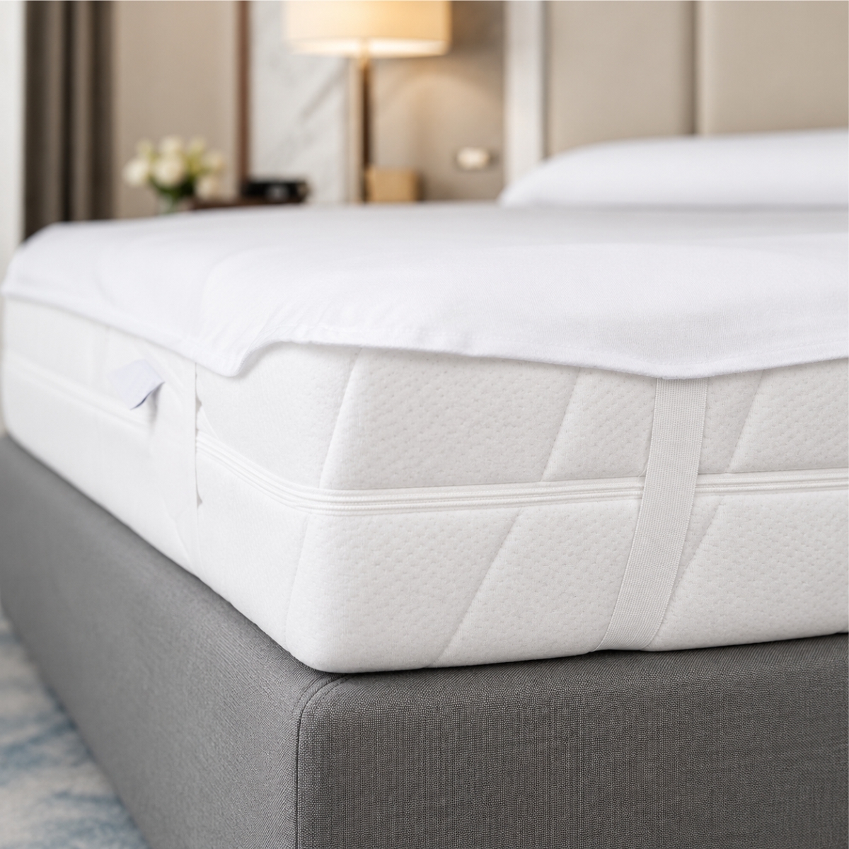 Coprimaterasso impermeabile per hotel - 80 x 200 cm - bianco