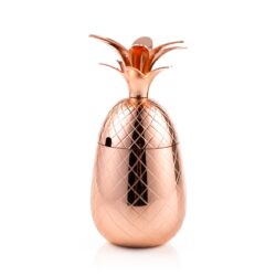 Bicchiere da cocktail in acciaio inox a forma di ananas con coperchio - 550 ml - ramato | Gastrokitchen